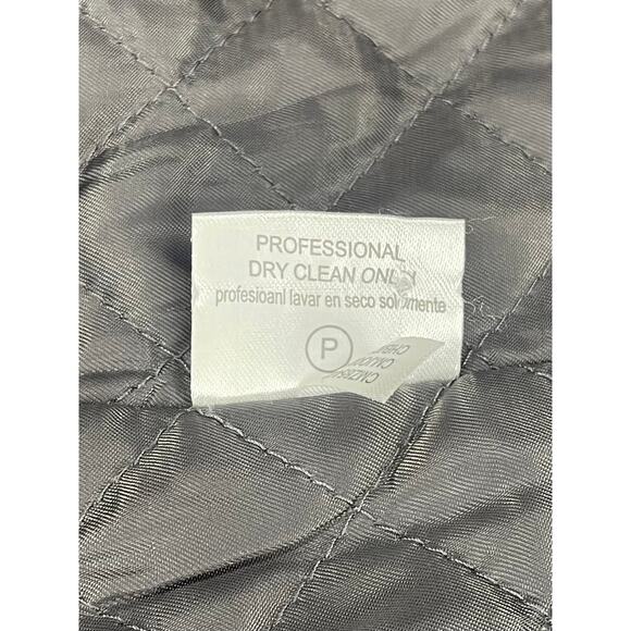 Calvin Klein Men’s XL Charcoal Herringbone Wool-Blend Zip Jacket Quilted Lining - Picture 8 of 10